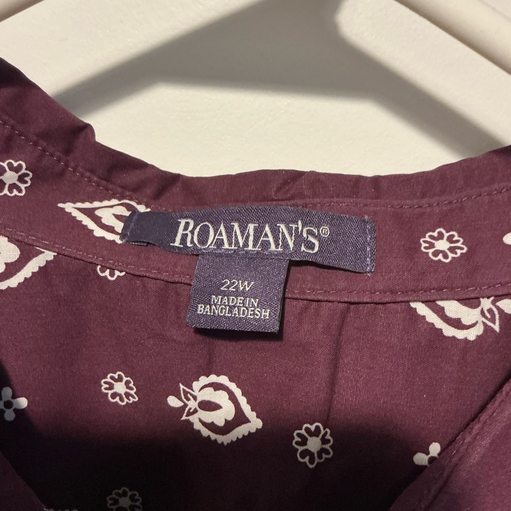 Roaman's Purple Bandana Print Top
